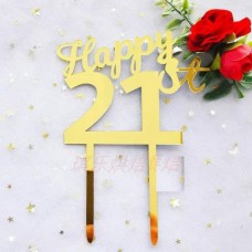 C/TOPPER HAPPY 21ST GOLD