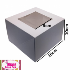 CAKE BOX WHITE WITH WINDOW 15*15*10CM
