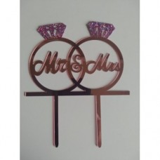 C/TOPPER MR & MRS IN RING ROSE GOLD