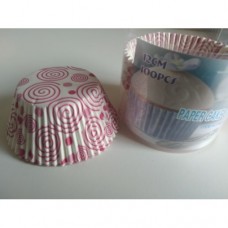 C/CAKE CUPS 12CM PINK & WHITE 100'S