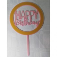 C/TOPPER HBD ROUND YEL/PINK