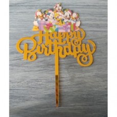 C/TOPPER HBD GOLD DISNEY FAMILY