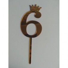 C/TOPPER NUM MINI 6 GOLD
