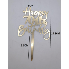 C/TOPPER HAPPY 70TH GOLD