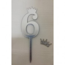 C/TOPPER TINY NUM SILVER 6