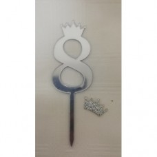 C/TOPPER TINY NUM SILVER 8