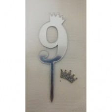 C/TOPPER TINY NUM SILVER 9