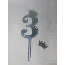 C/TOPPER TINY NUM SILVER 3