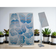 BUTTERFLIES CARD BLUE WHITE & GOLD