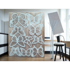 BUTTERFLIES CARD WHITE & CLEAR 10'S