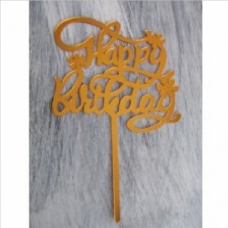 C/TOPPER HBD FLOWERS GOLD
