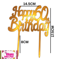 C/TOPPER HAPPY 60TH BIRTHDAY GOLD TID
