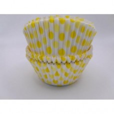 C/CAKE CUPS 11CM WHITE & YELLOW D 100'S