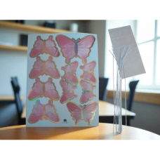 BUTTERFLIES CARD PINK & GOLD