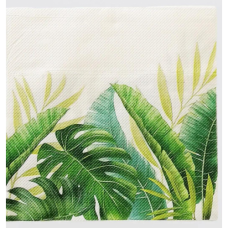 SERVITTES WHITE & GREEN TROPICAL LEAVES