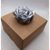 RIBBON ROSES SILVER 40MM