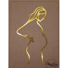 C/TOPPER LINE ART DECOR PREGNANT F GOLD
