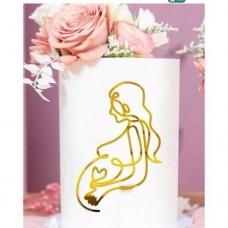 C/TOPPER LINE ART PREGNANT F GOLD