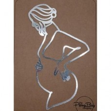 C/TOPPER LINE ART DECOR PREGNANT F SILVE