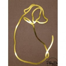 C/TOPPER LINE ART DECOR DOG GOLD