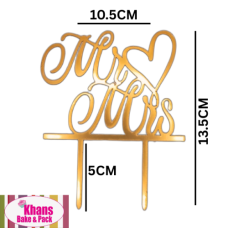 C/TOPPER MR & MRS GOLD HEART SMALL TID