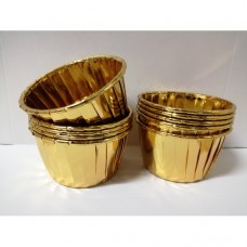 C/CAKE CUPS METALLIC GOLD 10'S