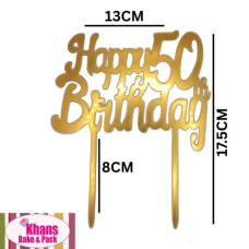 C/TOPPER HAPPY 50TH BIRTHDAY GOLD TID