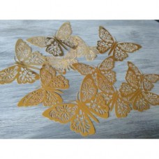 BUTTERFLIES PAPER GOLD 3D 12'S