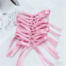 RIBBONS BOWS PINK 10PC