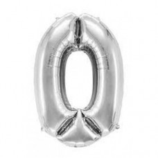BALLOON NUMBER 0 SILVER 32