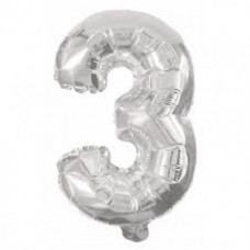 BALLOON NUMBER 3 SILVER 16