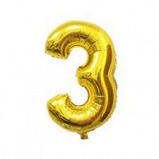 BALLOON NUMBER 3 GOLD 17