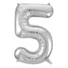 BALLOON NUMBER 5 SILVER 32