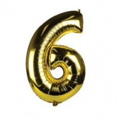 BALLOON NUMBER 6 GOLD 32
