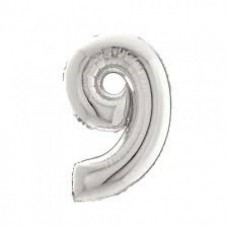 BALLOON NUMBER 9 SILVER 32