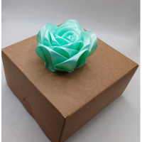 RIBBON SATIN ROSES MINT GREEN 40MM