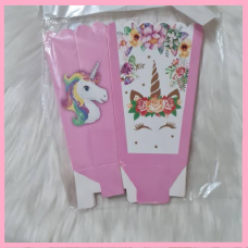 POPCORN BOX UNICORN 9x9x14CM 10'S