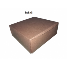 CAKE BOX KRAFT 8x8x3 1'S