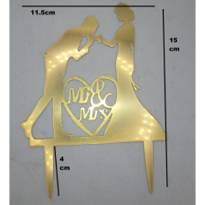 C/TOPPER MR & MRS KISSING GOLD