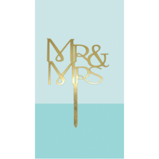 C/TOPPER MR & MRS GOLD SML