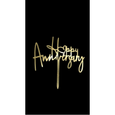 C/TOPPER HAPPY ANNIVERSARY GOLD SML