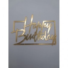 C/TOPPER BADGE HBD GOLD (NO STAND)
