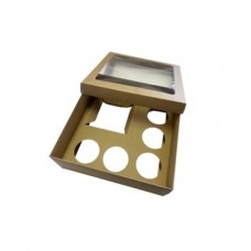 BOX BENTO KRAFT + WINDOW 250X250X90