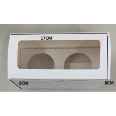 BOX CUPCAKE WHITE WINDOW 17*8*8CM 2'S