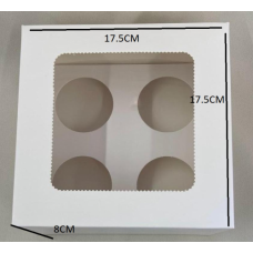 BOX CUPCAKE WHITE WINDOW + INSERT 4'S