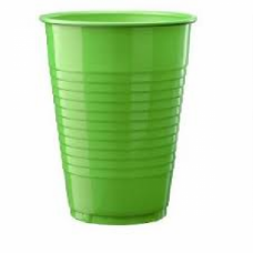 PLASTIC CUPS LIME GREEN 200ML 50'S