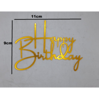 C/TOPPER HBD BADGE GOLD CURSIVE