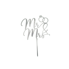 C/TOPPER MR&MRS WITH RINGS SILVER