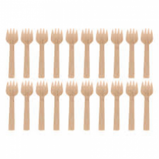 WOODEN CUTLERY MINI FORKS 30PC