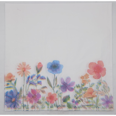 SERVITTES WHITE & MULTICOLR FLOWERS 20'S